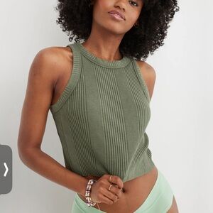 Aerie Tank, cropped, medium, green